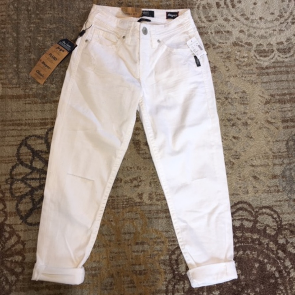 Silver Jeans Co. White Suki High Waist Capri Size
